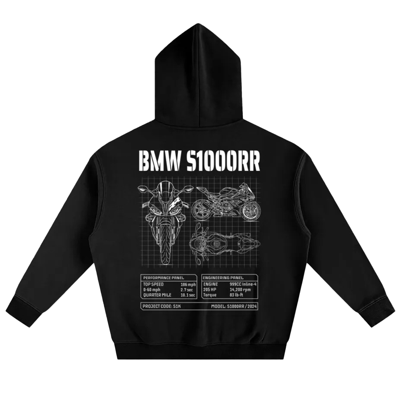OVERSIZED BMW Blueprint hoodie